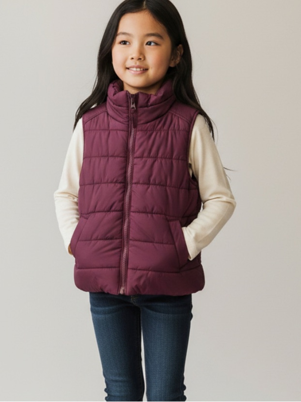 The Children's Place Plum Quilted Puffer Vest